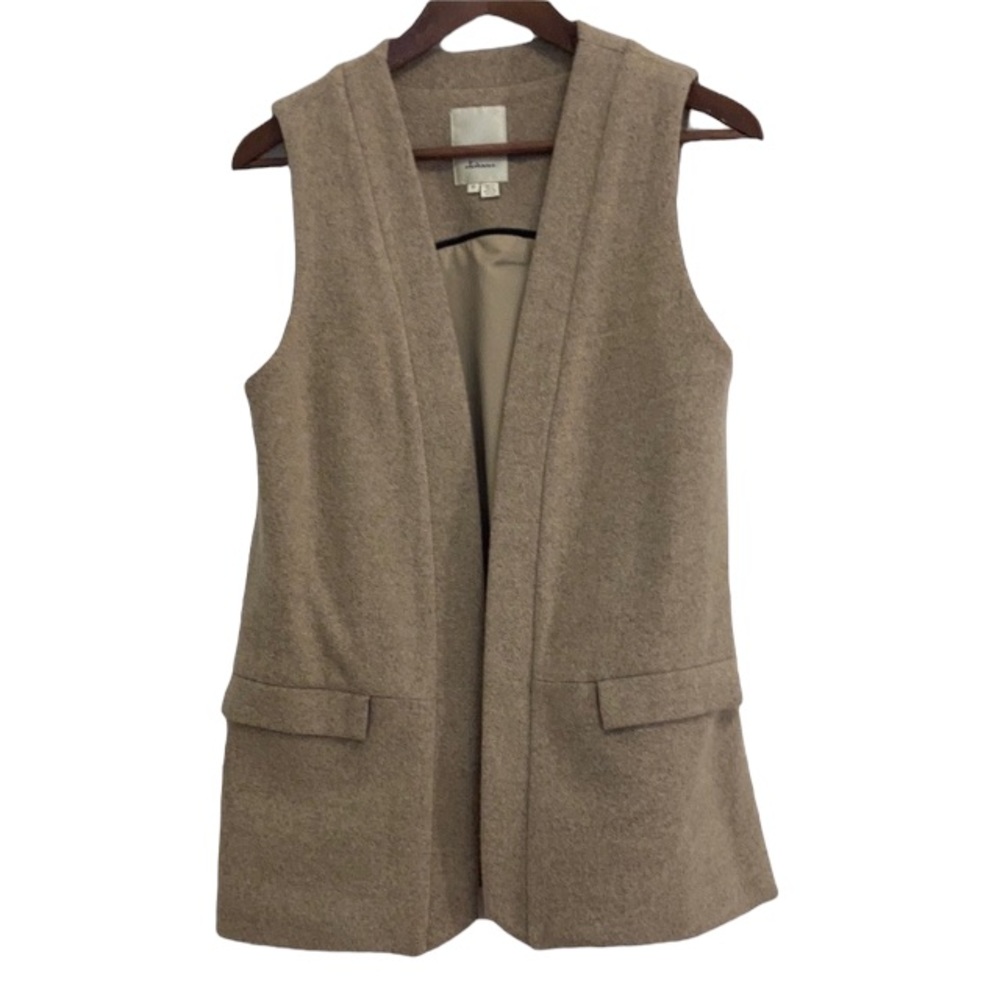 Anthropologie Elevenses Wool Blend Tan Sweater Vest Size Small
